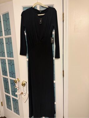 Express Black Long Sleeve Maxi Dress